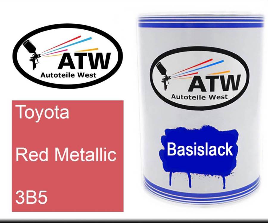 Toyota, Red Metallic, 3B5: 500ml Lackdose, von ATW Autoteile West.